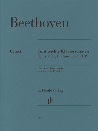 Fünf leichte Klaviersonaten op 2 Nr 1 op 14 und op 49 - Ludwig van - Fünf leichte Klaviersonaten Beethoven Kartoniert (TB)