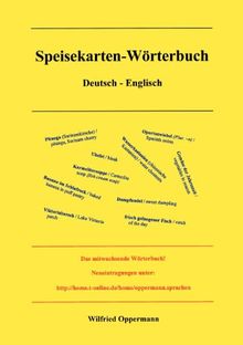 Speisekarten-Wörterbuch Deutsch-Englisch