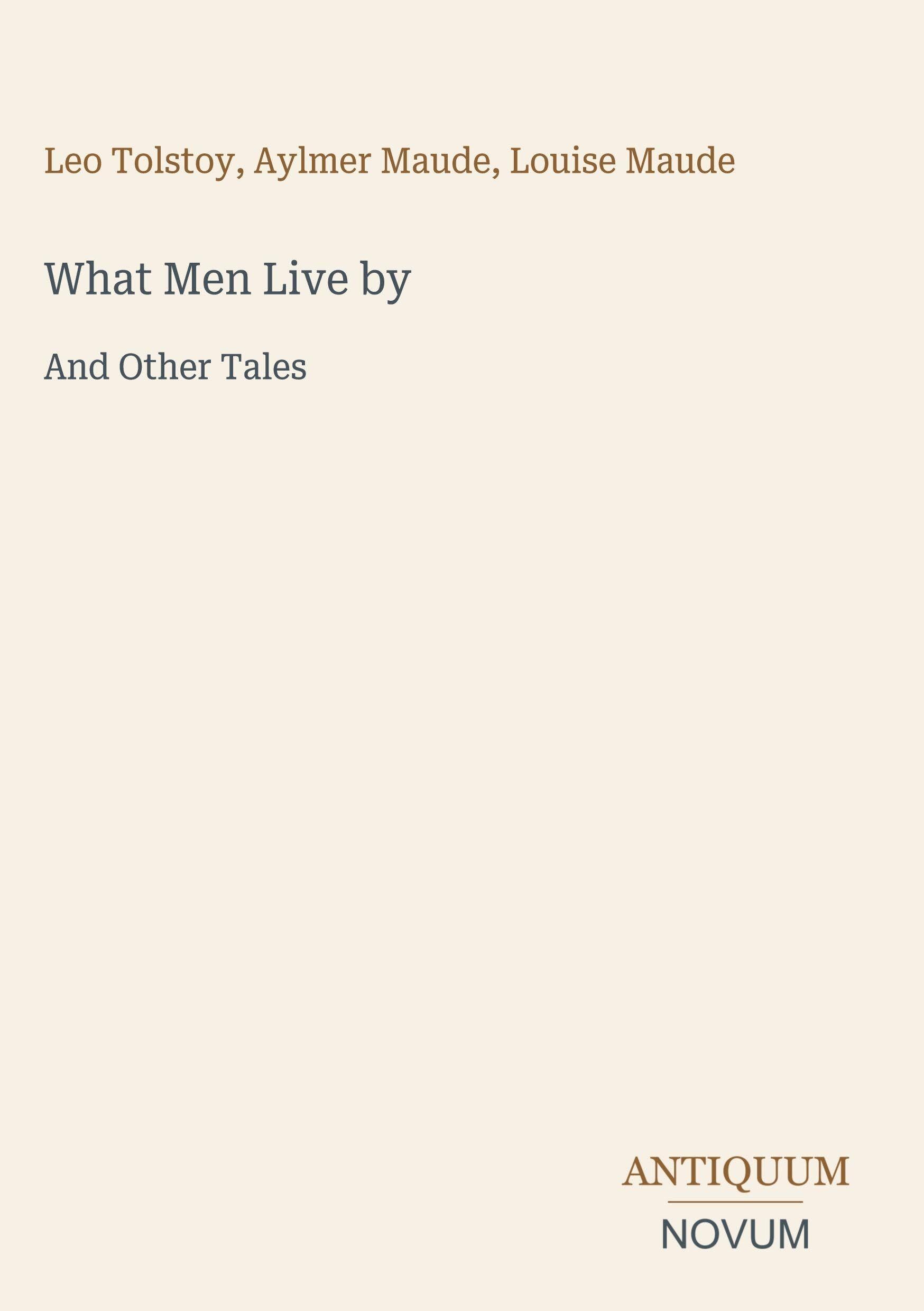 What Men Live by