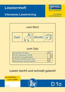 D1a Leselernheft - Von der Wortebene zur Satzebene: Intensives Lesetraining
