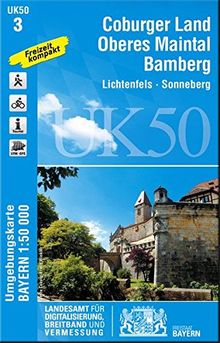 UK50-3 Coburger Land, Oberes Maintal, Bamberg: Lichtenfels, Sonneberg, Baunach, Scheßlitz, Coburg, Weismain, Bad Staffelstein, Burgkunstadt, Seßlach, ... Karte Freizeitkarte Wanderkarte)