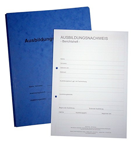 Berichtsheft / Ausbildungsnachweis gewerbliche Ausbildung als Block - für 3 Jahre: tägliche Eintragungen (Montag - Sonntag), pro Woche 1 Seite für zusätzliche Berichte / Zeichnungen