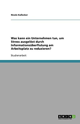 Was kann ein Unternehmen tun, um Stress ausgelöst durch Informationsüberflutung am Arbeitsplatz zu reduzieren?