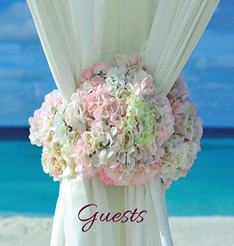Wedding Guest Book (HARDCOVER), Ideal for Beach Ceremonies, Special Events & Functions, Commemorations, Anniversaries, Parties: BLANK Pages - no ... sides. Floral motif in corner of each page.