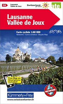 Lausanne-Vallée de Joux 1:60 000 Nr. 14, Velokarte: waterproof, Freemap on Smartphone included (Kümmerly+Frey Velokarten)