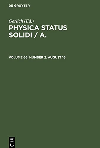 Physica status solidi / A., Volume 66, Number 2, August 16