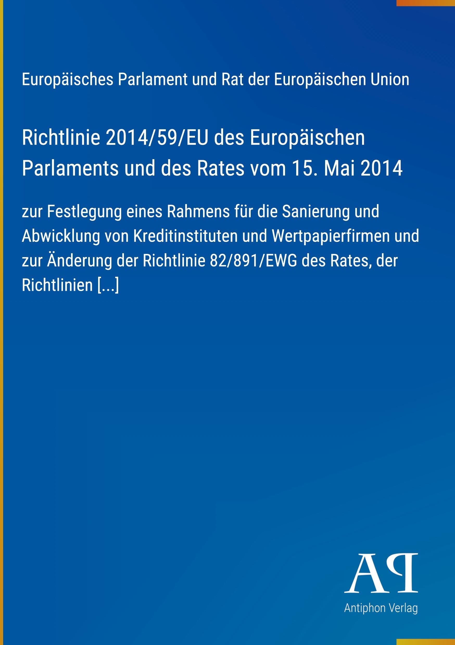 Richtlinie 2014/59/EU des Europäischen Parlaments und des Rates vom 15. Mai 2014