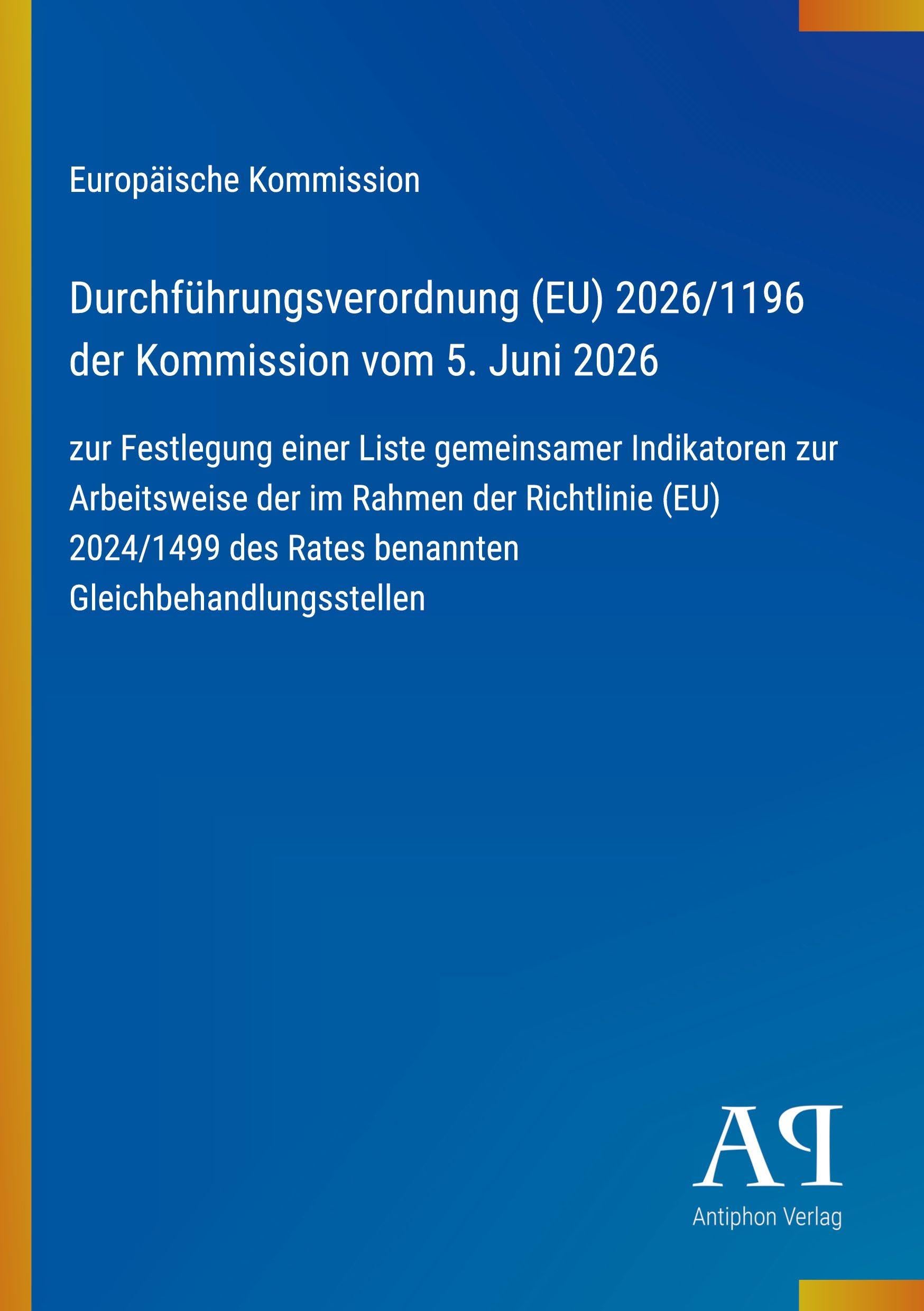 Durchführungsverordnung (EU) 2026/1196 der Kommission vom 5. Juni 2026