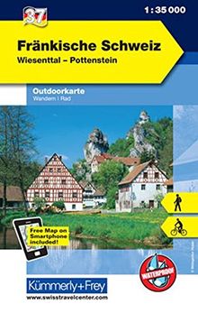 Fränkische Schweiz Outdoorkarte Deutschland Nr. 37: Wiesenttal, Pottenstein, 1:35 000, Mit kostenlosem Download für Smartphone (Kümmerly+Frey Outdoorkarten Deutschland)