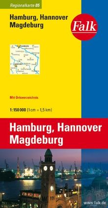 Falk Regionalkarte Hamburg - Hannover - Magdeburg 1:150 000