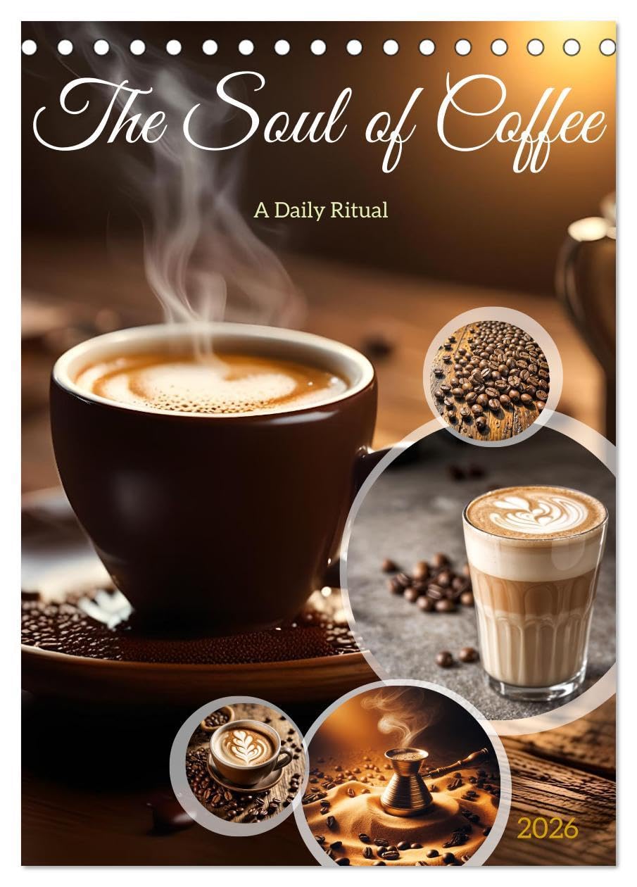 The Soul of Coffee - A Daily Ritual (Desk Calendar 2026 DIN A5 portrait), CALVENDO 12 Month DeskCalendar: Get ready for a visual journey that celebrates the magic of coffee