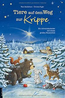 Tiere auf dem Weg zur Krippe: Ein Adventskalender mit einem großen Fensterbild