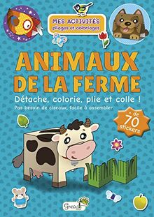 Animaux de la ferme : détache, colorie, plie et colle !