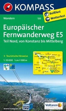 Europäischer Fernwanderweg E5 - Teil Nord Konstanz / Mittelberg (Pitztal) 1 : 50 000: Wanderkarte mit Kurzführer und Höhenprofilen