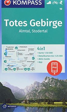 Totes Gebirge, Almtal, Stodertal: 4in1 Wanderkarte 1:50000 mit Aktiv Guide und Detailkarten inklusive Karte zur offline Verwendung in der KOMPASS-App. ... Skitouren. (KOMPASS-Wanderkarten, Band 19)