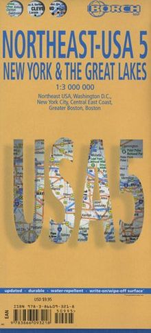 USA 5. Northeast USA. New York & the Great Lakes 1 : 3 000 000 (Borch Map)