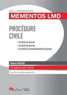 Procédure civile : le droit au procès, le droit du procès, le droit au renouvellement du procès : 2017-2018