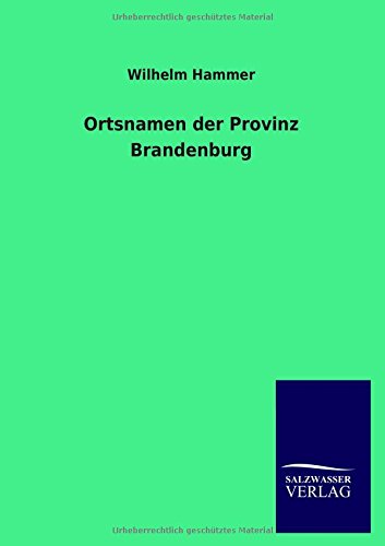 Ortsnamen der Provinz Brandenburg