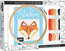 Sticken – das Easy Starterset für dekorative Kreuzstichmotive: DIY-Box mit Anleitung und 20 Vorlagen, hochwertigem Bambus-Stickrahmen (12,5 cm), Aida-Stoff, Sticknadel und Garn in 5 Farben von Dargel, Jennifer | Buch | Zustand gut