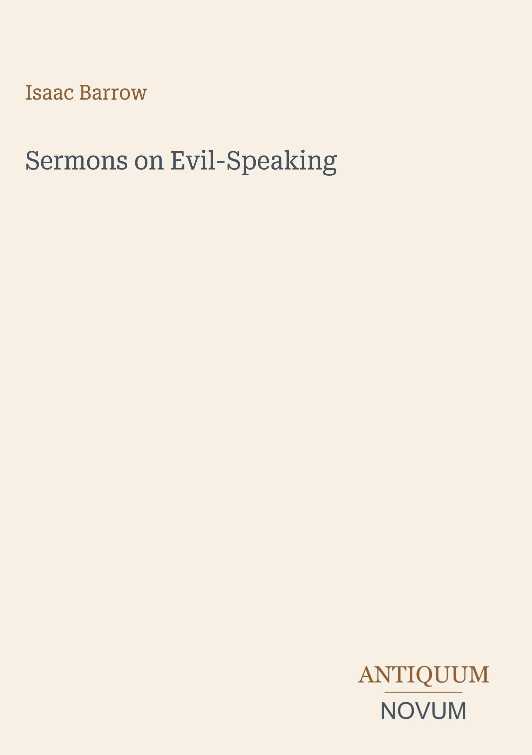 Sermons on Evil-Speaking