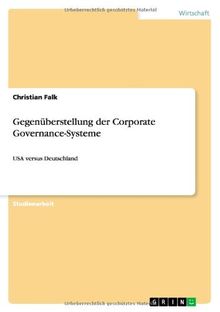 Gegenüberstellung der Corporate Governance-Systeme: USA versus Deutschland