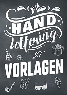 Handlettering Vorlagen: Schmuckelemente zum Verzieren von Karten, Einladungen und Tafeln - Vorlagenbuch mit 37 Themen wie Musik, Einhörner und Pflanzen -