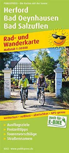 Herford, Bad Oeynhausen, Bad Salzuflen: Rad- und Wanderkarte mit Ausflugszielen, Einkehr- & Freizeittipps und Stadtplänen, wetterfest, reissfest, ... 1:50000 (Rad- und Wanderkarte / RuWK)