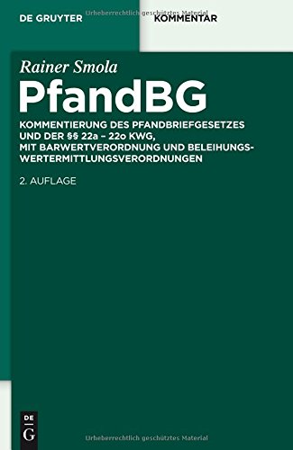 Pfandbriefgesetz (De Gruyter Kommentar)