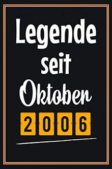 Legende seit Oktober 2006: Geschenkideen jungs mädchen geburtstag 14 jahre, Geburtstagsgeschenk für Bruder Schwester Freunde, Notizbuch a5 liniert softcover