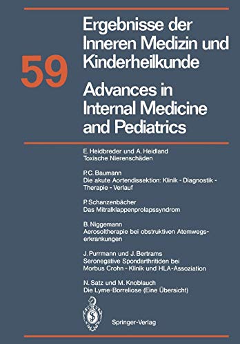 Advances in Internal Medicine and Pediatrics / Ergebnisse der Inneren Medizin und Kinderheilkunde: Neue Folge (German Edition) (Ergebnisse der Inneren ... Medicine and Pediatrics, 59, Band 59)