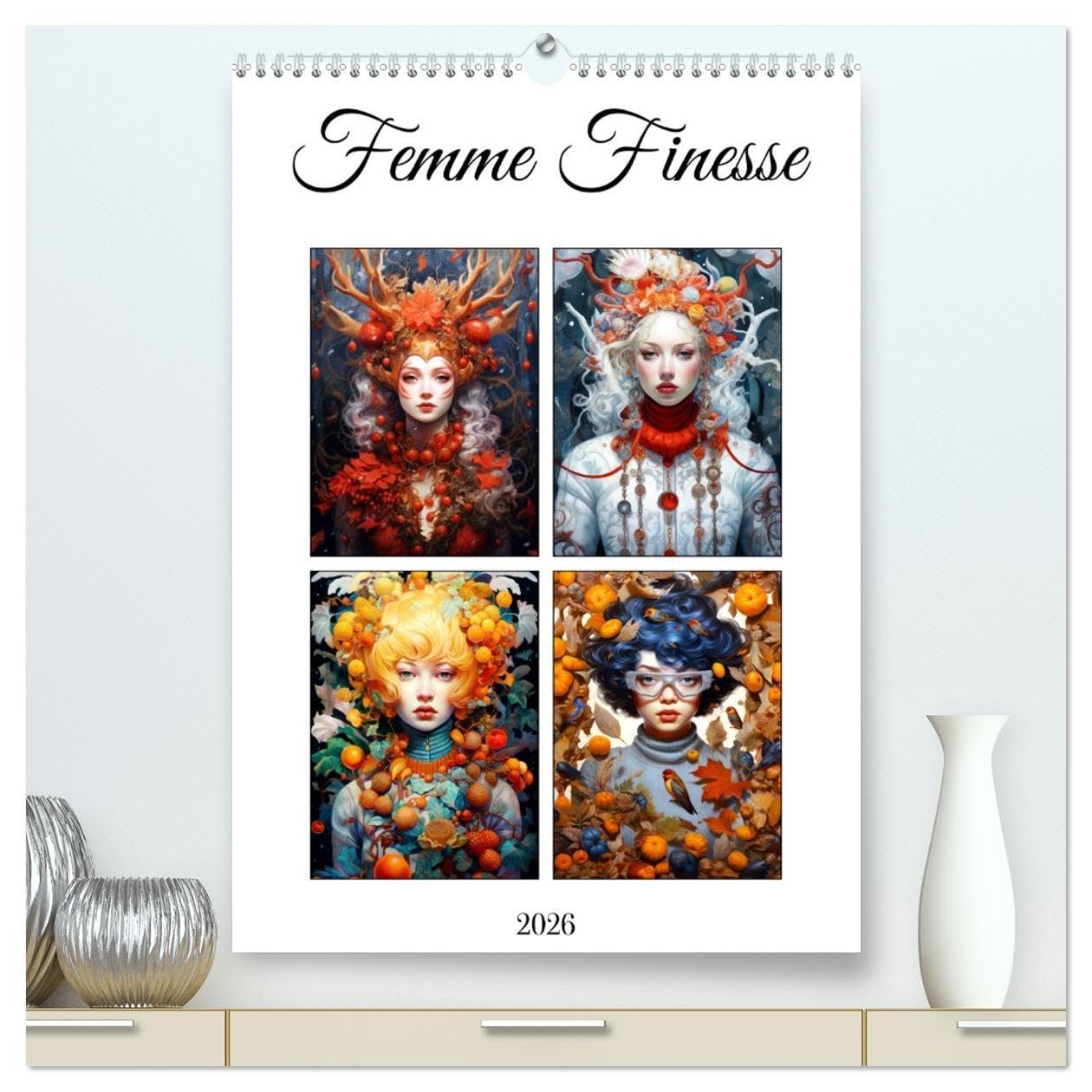Femme Finesse (High Quality Premium Wall Calendar 2026 DIN A2 portrait),CALVENDO 12 Month Wall Calendar: Discover the captivating allure of Femme ... intertwines with the essence of each season.