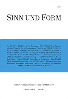 Sinn und Form 1/2022: Beiträge zur Literatur