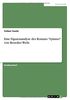 Eine Figurenanalyse des Romans "Spinner" von Benedict Wells