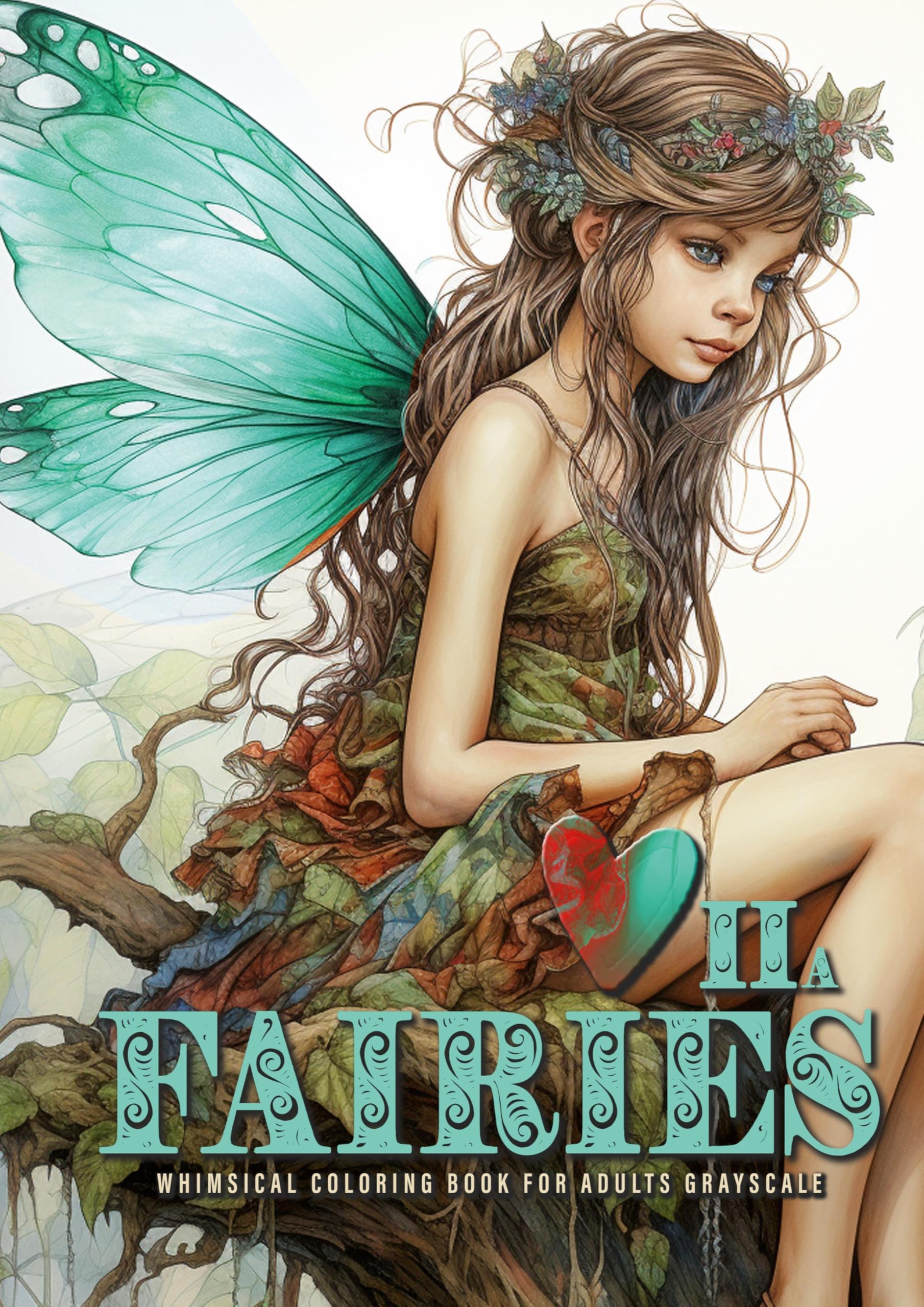 Monsoon Publishing Fairies Coloring Book For Adults Vol. 2 Grayscale, Fairies Coloring Book Grayscale Whimsical | Fairy Grayscale Coloring Book For Adults | Happy Cute