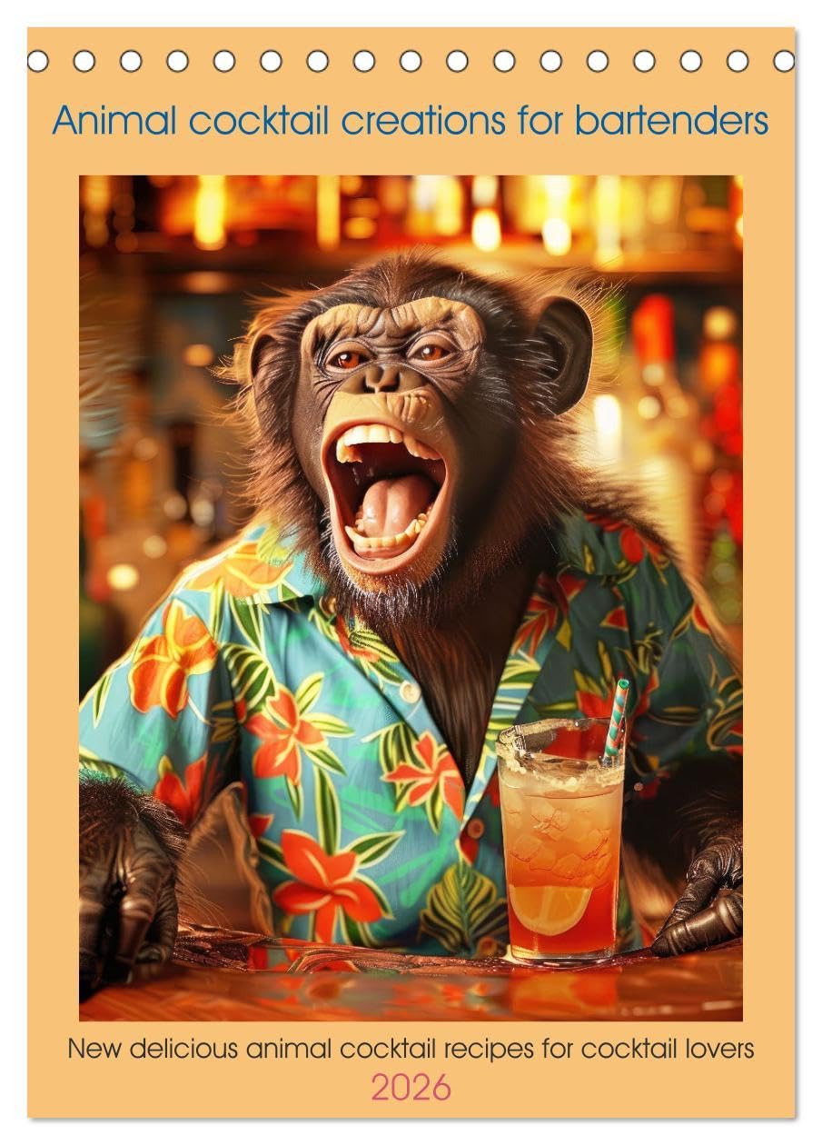 Animal cocktail creations for bartenders (Desk Calendar 2026 DIN A5 portrait), CALVENDO 12 Month DeskCalendar: New delicious animal cocktail recipes for cocktail lovers