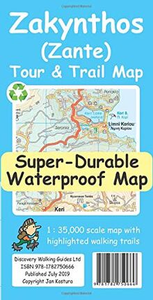 Zakynthos (Zante) Tour & Trail Super-Durable Map