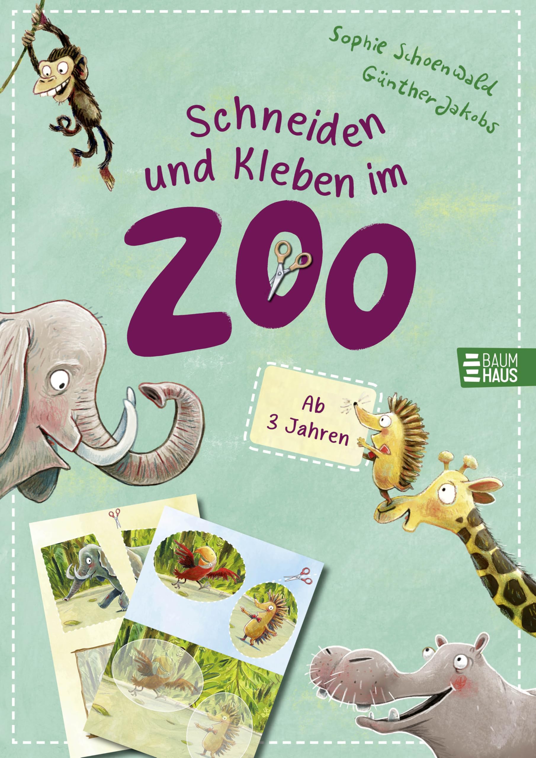 Schneiden und Kleben - im Zoo: Erster Bastelspaß für Kinder ab 3 Jahren