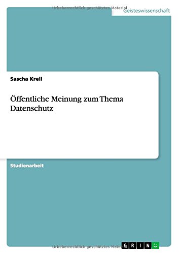 Öffentliche Meinung zum Thema Datenschutz
