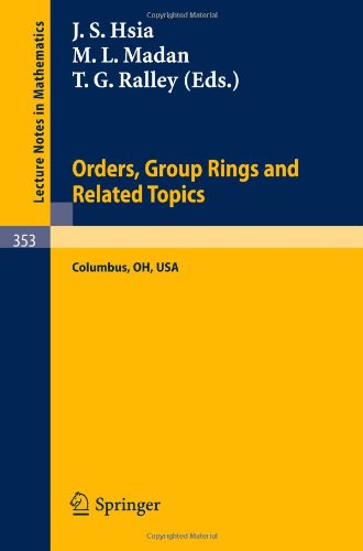 Proceedings of the Conference on Orders, Group Rings and Related Topics (Lecture Notes in Mathematics)