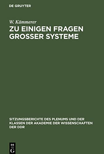 Zu einigen Fragen großer Systeme