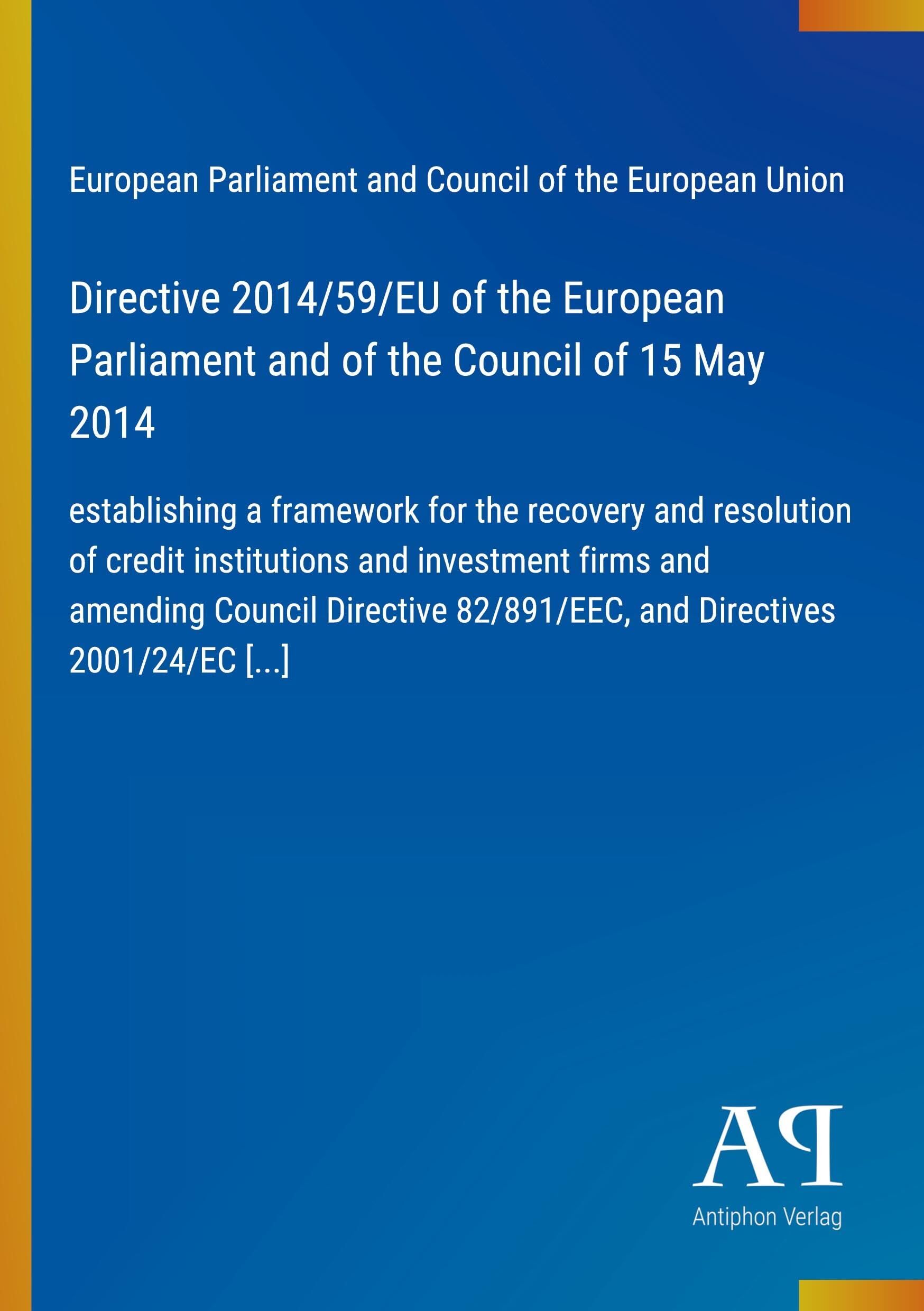 Directive 2014/59/EU of the European Parliament and of the Council of 15 May 2014