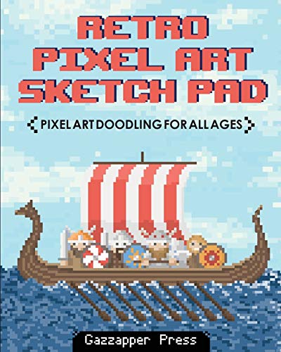 Gazzapper Press Retro Pixel Art Sketch Pad, Pixel Art Doodling For All Ages