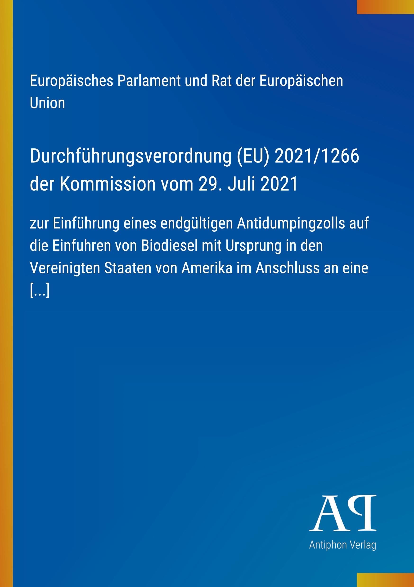 Durchführungsverordnung (EU) 2021/1266 der Kommission vom 29. Juli 2021