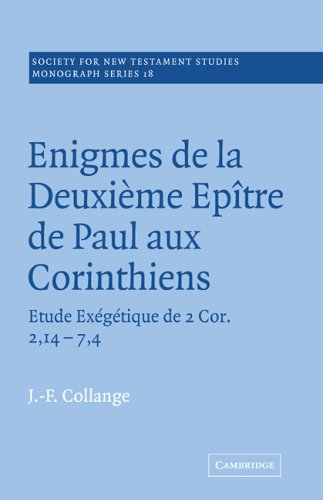 Enigmes Dme Paul Corinthi (Society for New Testament Studies Monograph Series, Band 18)