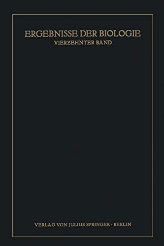 Ergebnisse der Biologie: Vierzehnter Band