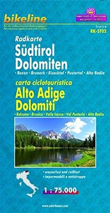 Bikeline Radkarte Südtirol / Dolomiten 1 : 75 000, wasserfest und reißfest, GPS-tauglich mit UTM-Netz