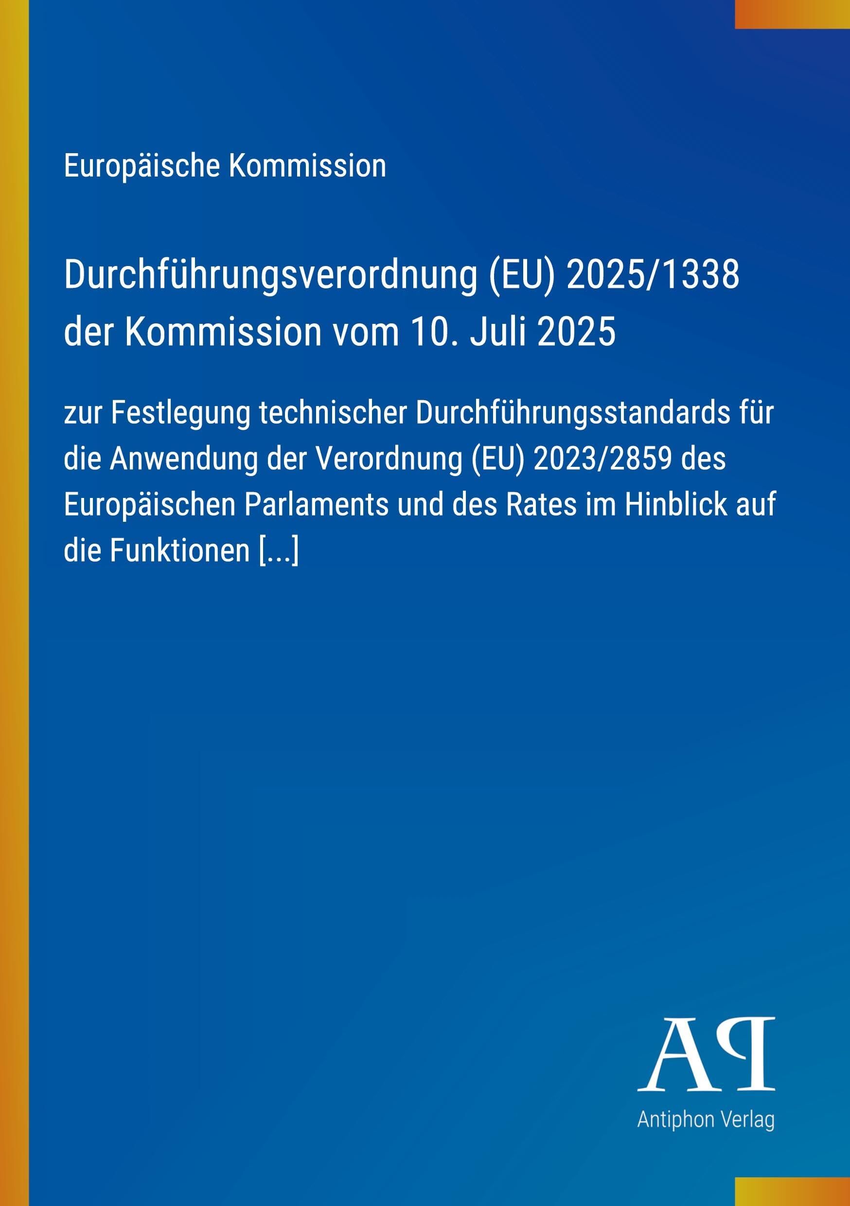 Durchführungsverordnung (EU) 2025/1338 der Kommission vom 10. Juli 2025