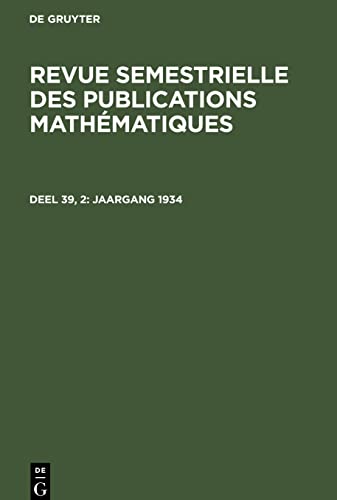 Revue semestrielle des publications mathématiques, Deel 39, 2, Jaargang 1934