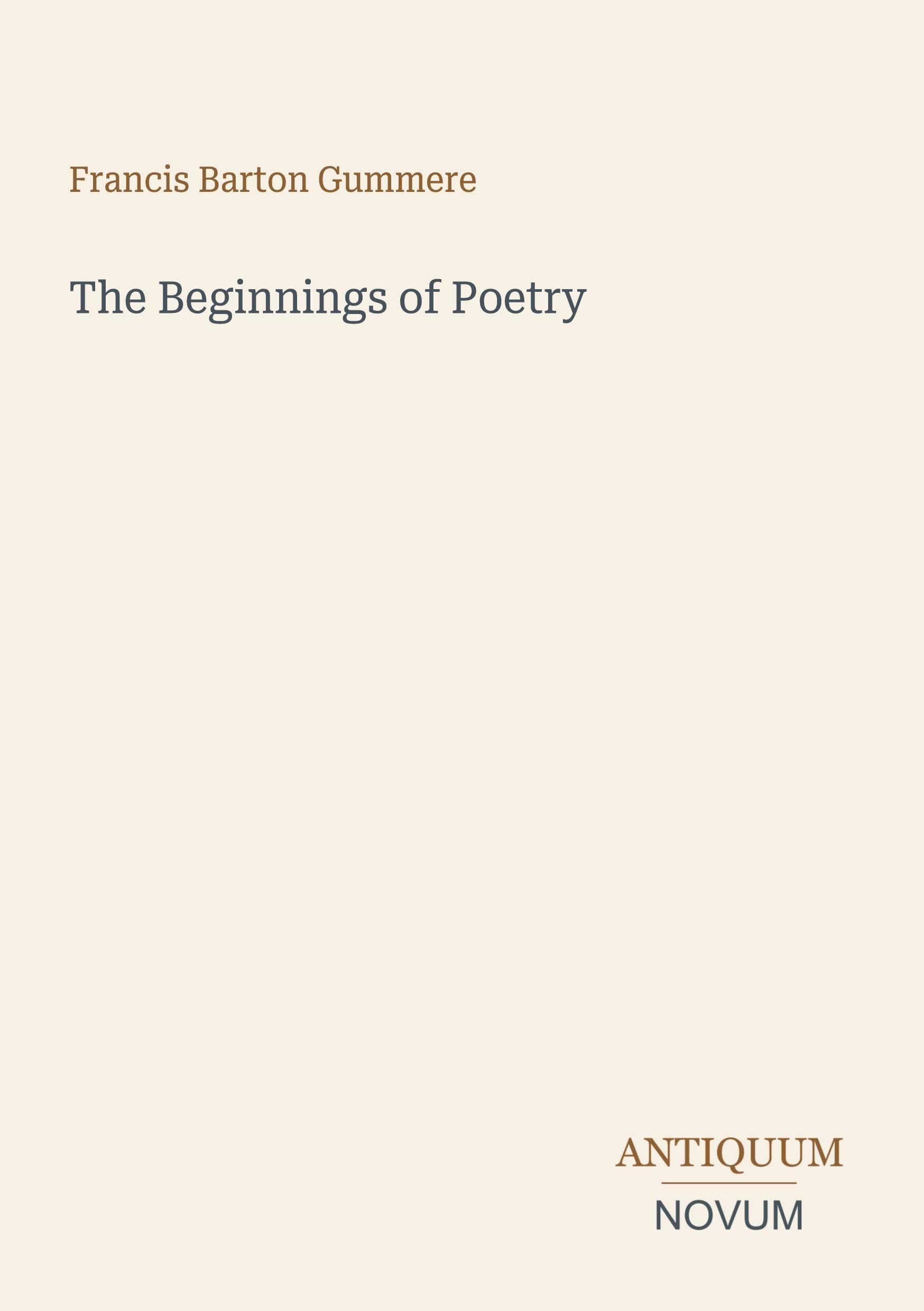 The Beginnings of Poetry