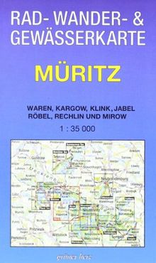 Müritz 1 : 35 000 Rad-, Wander- und Gewässerkarte: Mit Waren, Kargow, Klink, Jabel, Röbel, Rechlin und Mirow. Doppelkarte